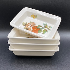 Wedgewood Oven to Table Gourmet Mushroom Tomato pattern Serving Dishes Hors D’Oevre Small Casserole Dish Made in England