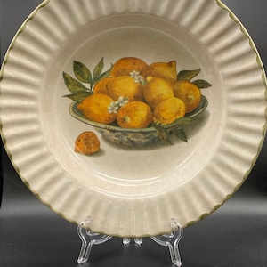 Large Vintage Ceramic Lemon Serving Bowl Made in Italy