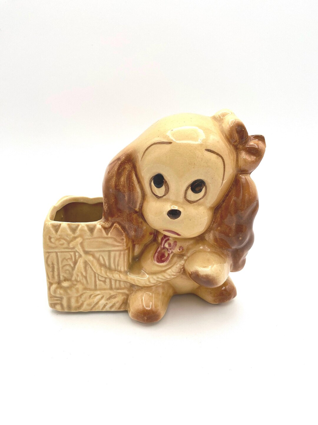 Craftopedia Lets Paint ceramic bag vase - Puppy