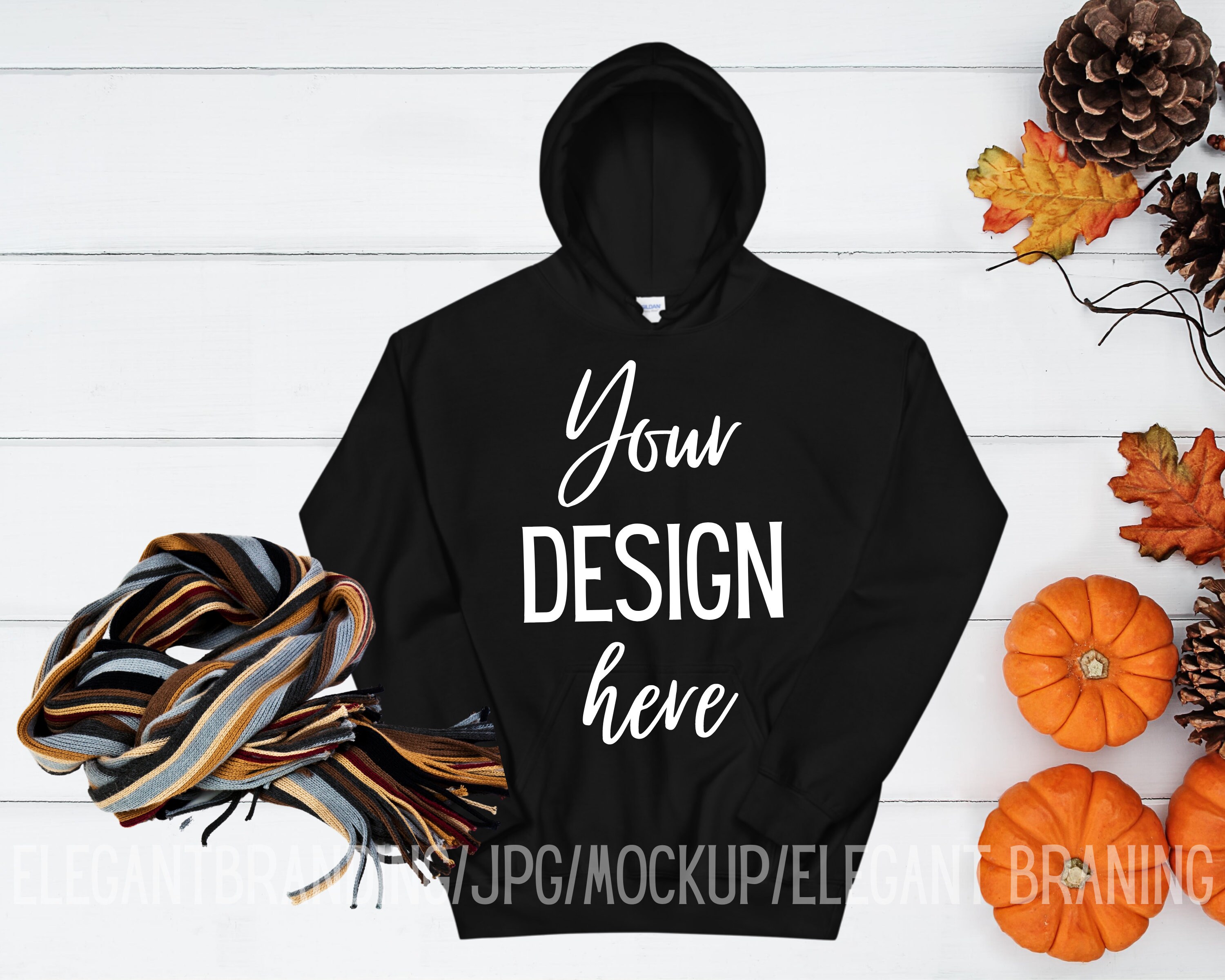 Download GILDAN 18500 Hoodie MOCKUP/Black Hoodie Mockup/Fall | Etsy