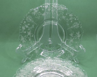 Cambridge Rose Point Bread Plate: Etched Crystal Glassware, 6 Inch