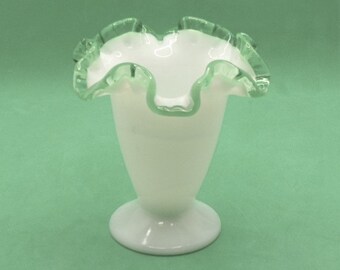 Fenton Emerald Crest Small 4.5&quot; footed Vase #7354