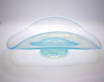 Fostoria Seascape Blue Caribee Opalescent Oval Tray  #2685