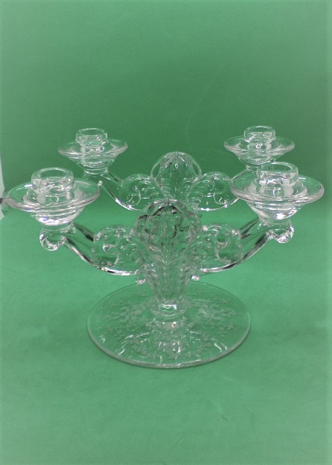Fostoria Mayflower Etch Duo Candle Holders 2560 Etsy