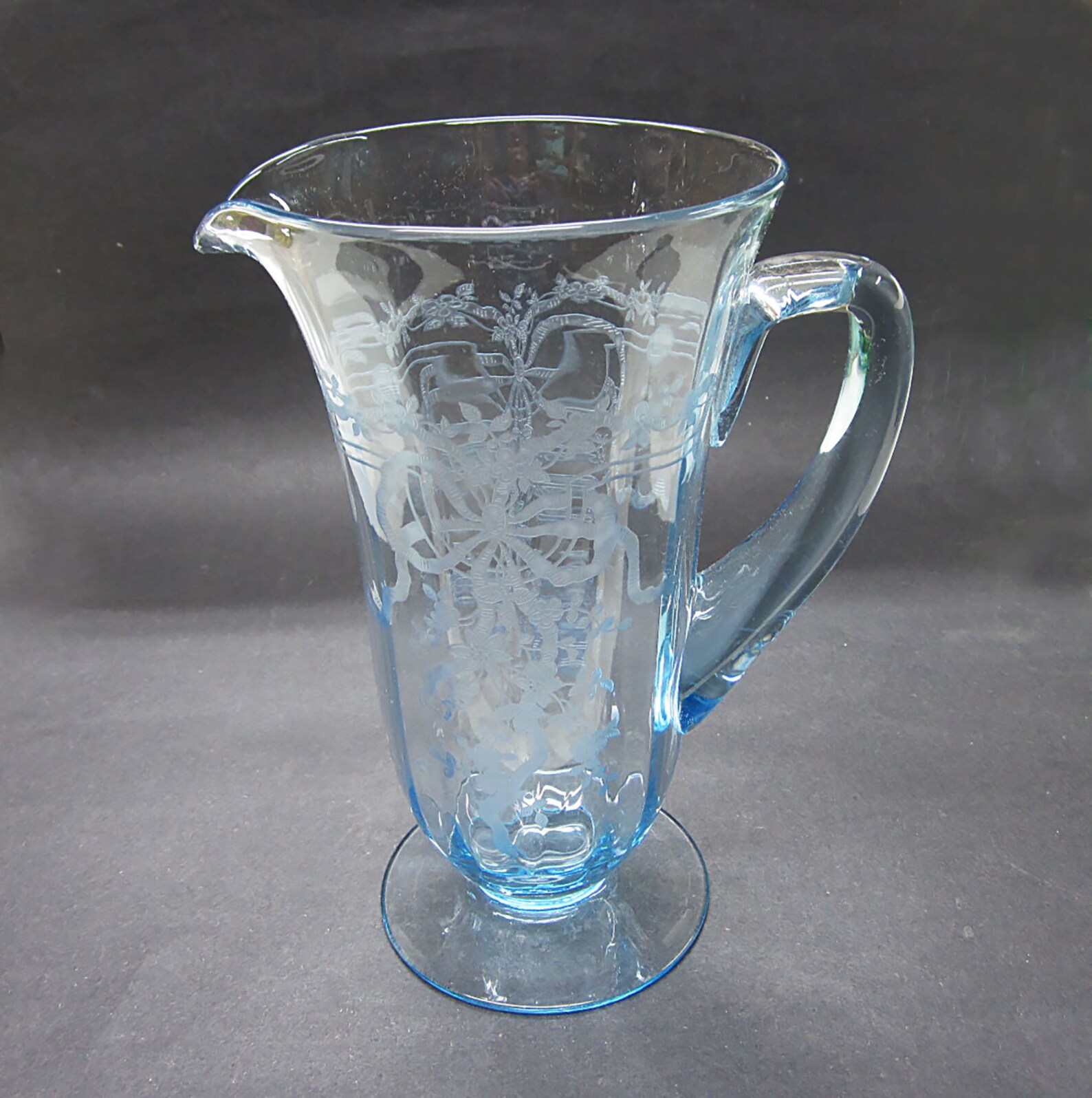 Fostoria JUNE Azure Blue 48 Oz Pitcher Elegant Depression Etsy