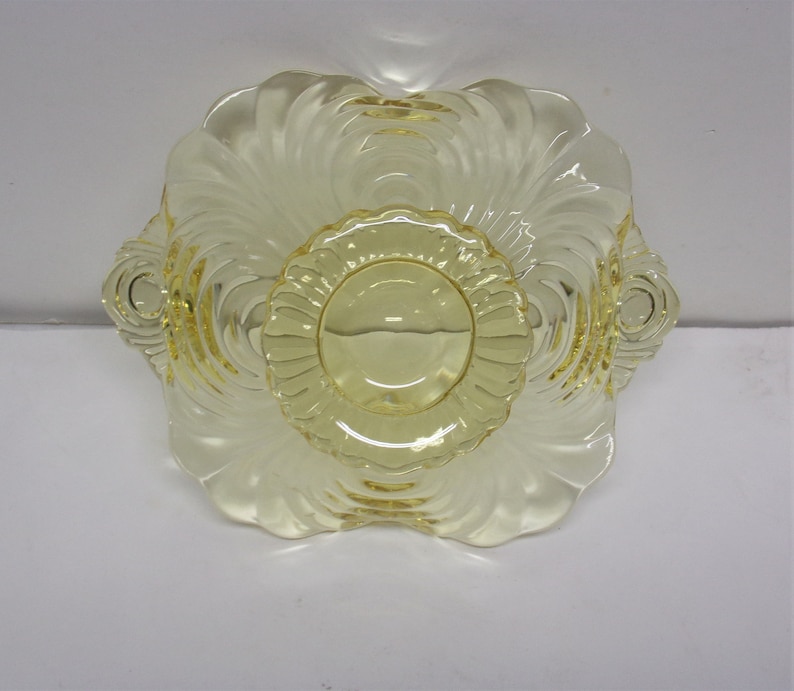 Cambridge Caprice Yellow Candy Dish Depression Glass