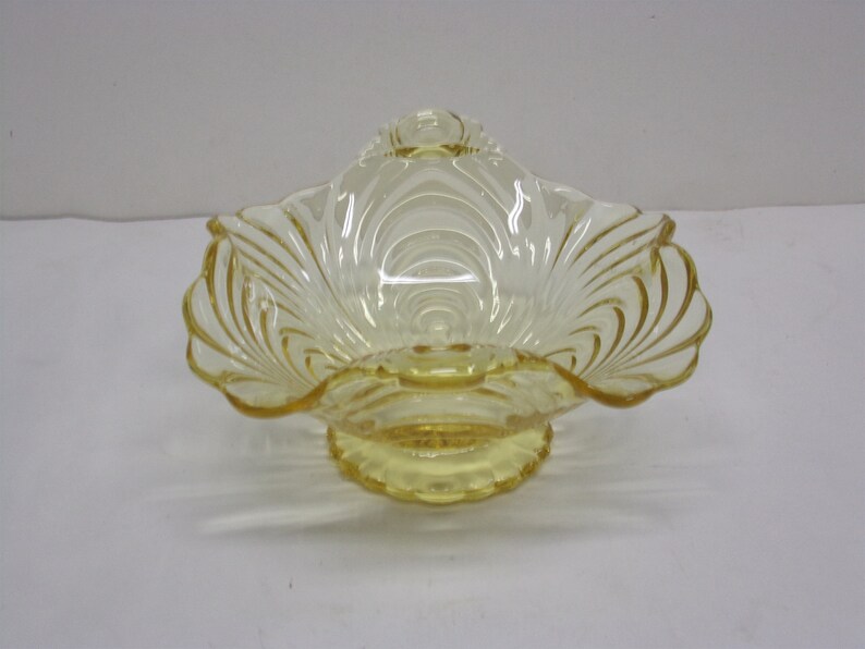 Cambridge Caprice Yellow Candy Dish Depression Glass