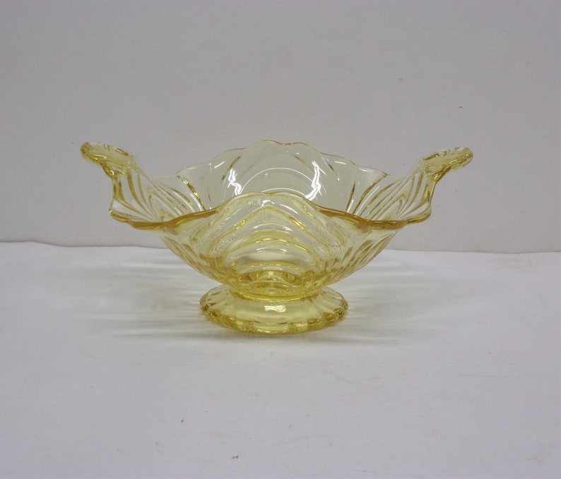 Cambridge Caprice Yellow Candy Dish Depression Glass