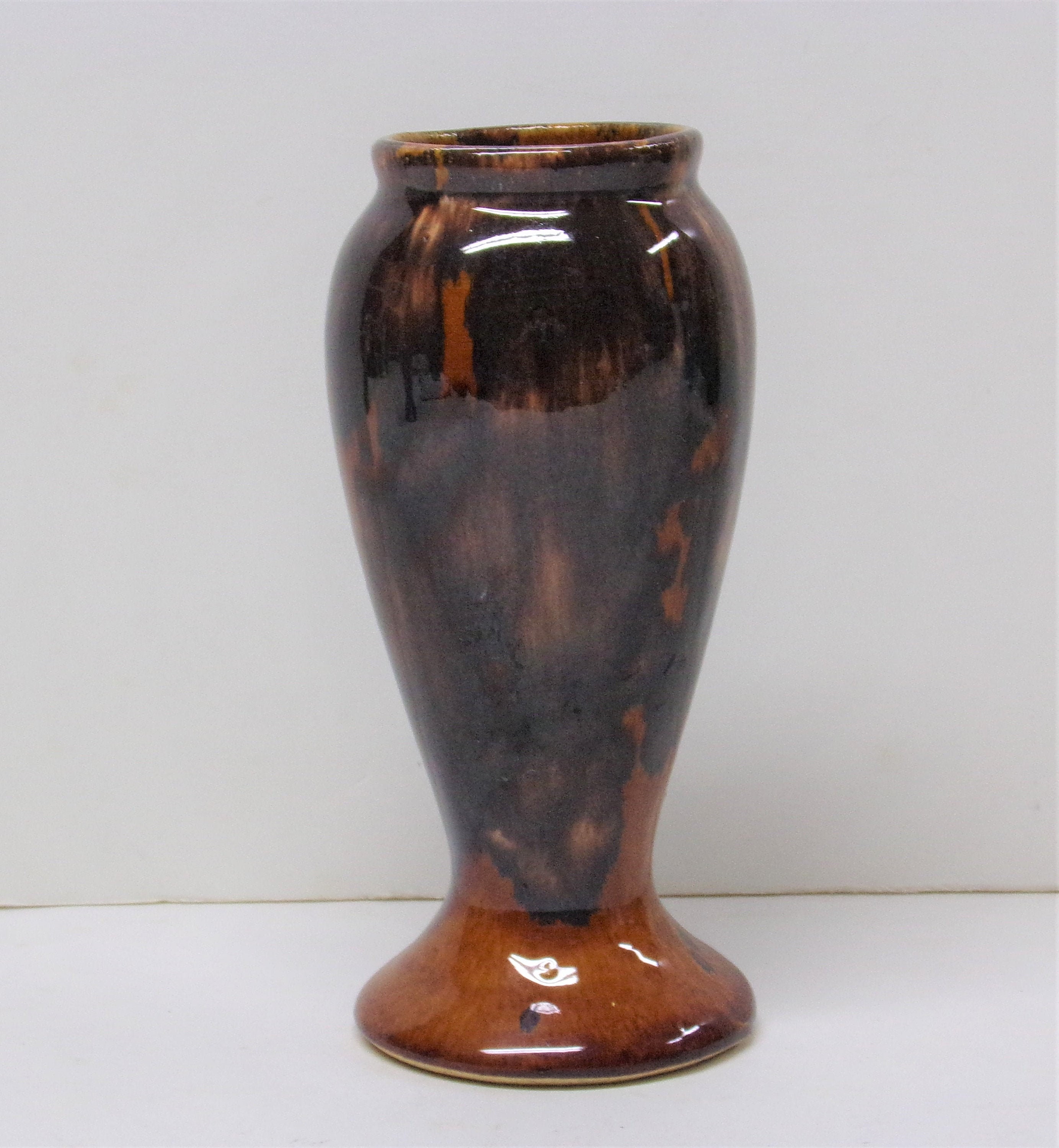 Brushmccoy Pottery 6 Inch Onyx Vase 745 Brown and Black Etsy