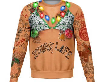 bare chested christmas sweater