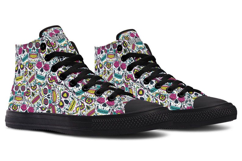 Colorful Sugar Skull High tops Printed Canvas Shoes