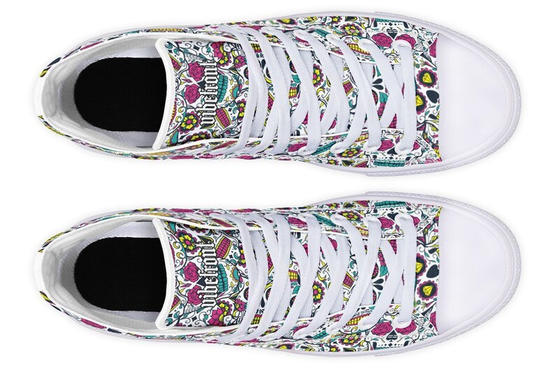 Colorful Sugar Skull High tops Printed Canvas Shoes