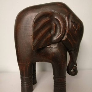 Vintage Wooden Elephant image 3