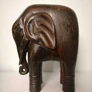 Vintage Wooden Elephant image 1