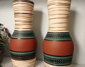 Pair of West Germany vases, mid century modern