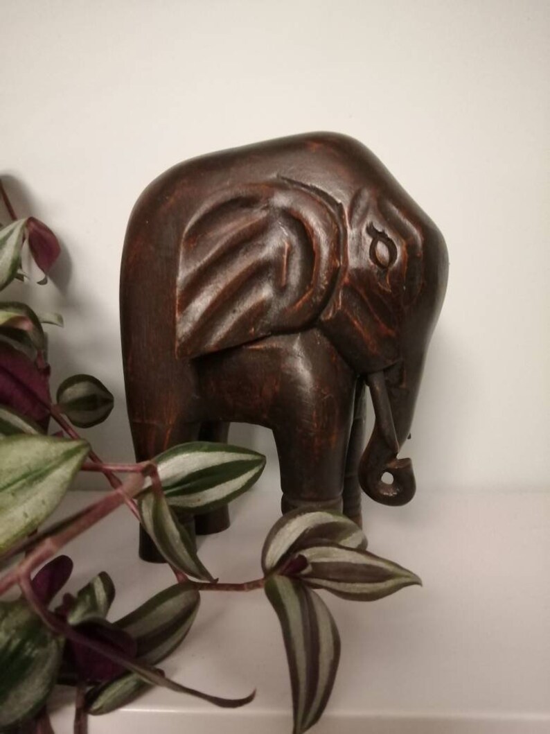 Vintage Wooden Elephant image 6