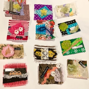 Large Set of Fabric Clusters,  Embellishments Junk Journals Scrapbooking