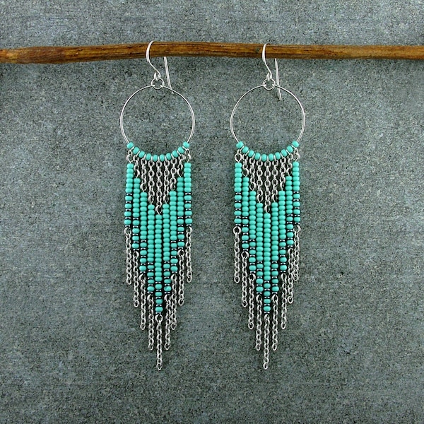 Bead Chain Earrings Etsy