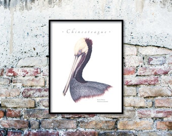 Brown Pelican giclee print; CUSTOMIZABLE, Customize with any title, Brown Pelican giclee, Brown Pelican print, pelican giclee