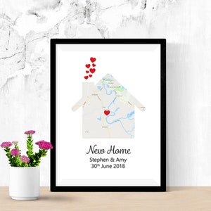 Conception personnalisée de nouvelle maison, cadeau de pendaison de maison, carte de nouvelle maison personnalisée