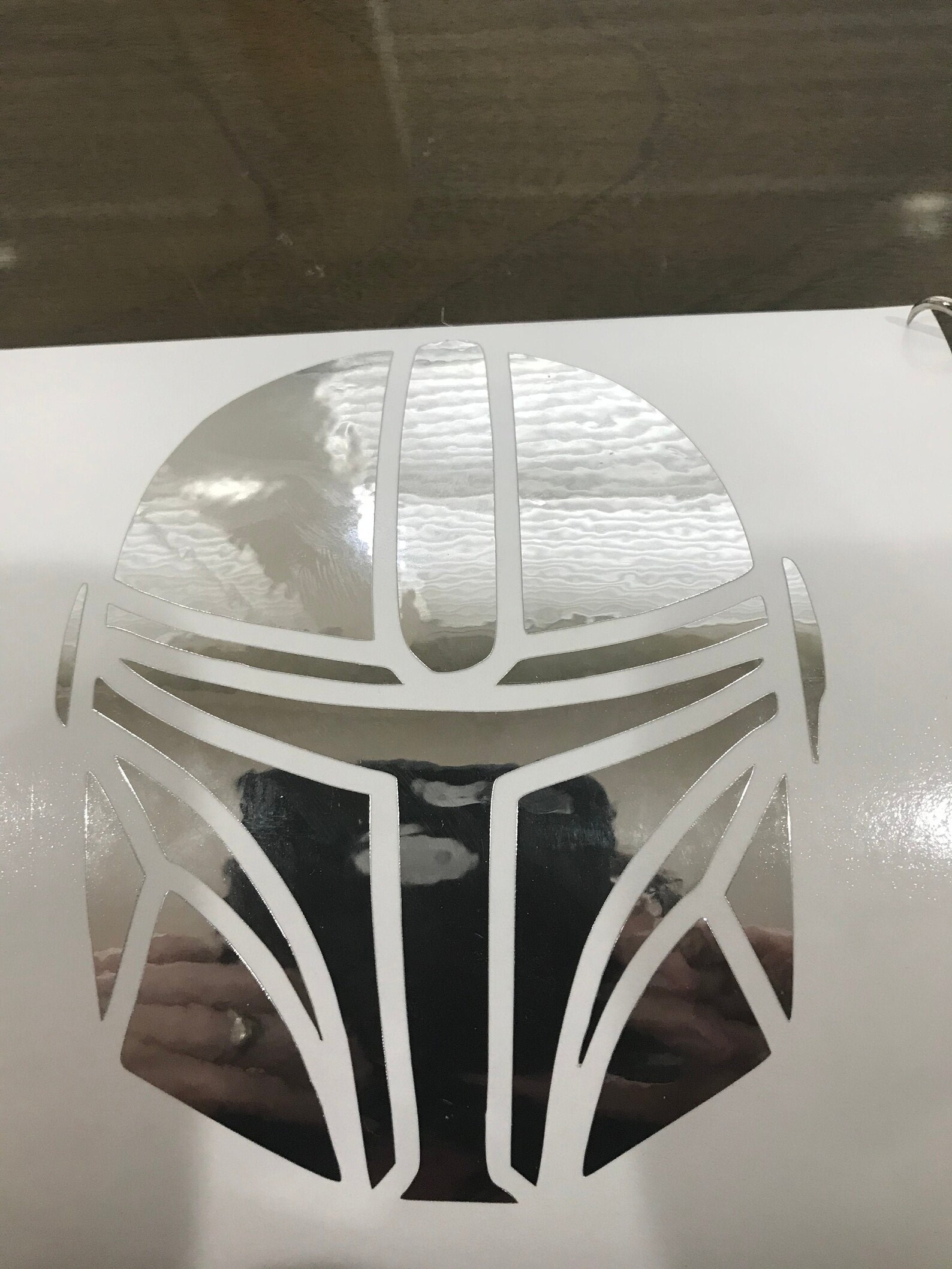The Mandalorians Helmet Vinyl Decal Etsy Ireland