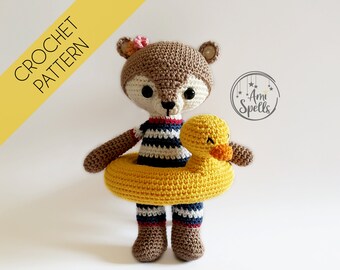 Patron au crochet PDF // Olivia la Loutre jouet au crochet / cadeau fait main
