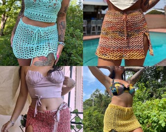 Mesh Skirt Pattern - Crochet Beginner Friendly Wandernet Beach Coverup Skirt - V Stitch Festival Crochet Outfit
