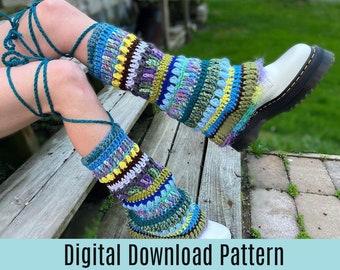 Modèle PDF - Fairy Flares Leg Warmers - Crochet Flared Leg Warmer Pattern - Téléchargement numérique UNIQUEMENT