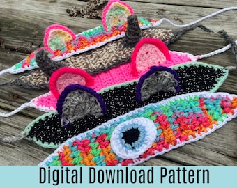 Patrón de diadema de crochet: Aplique Forest Friends (Descarga digital en PDF)