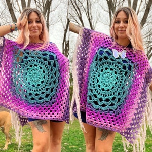 Crochet Celestial Cape Pattern: Fringe Boho Poncho (PDF Pattern)
