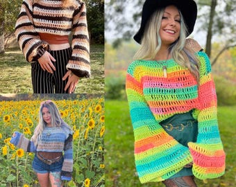 Crochet Shrug Pattern: Beginner Treble Stitch Sweater (PDF Pattern)