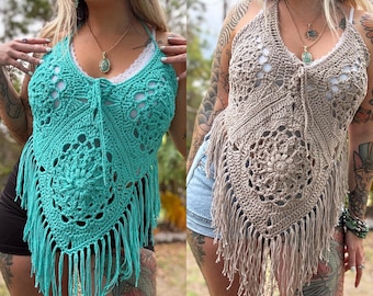 The Floral Fantasea Top PATTERN - Crochet Boho Beach Mandala