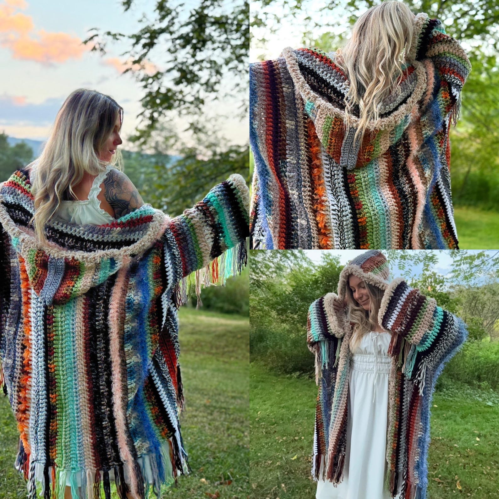 Crochet Ruana Pattern: Beginner Friendly Hooded Cardigan (PDF) - Etsy