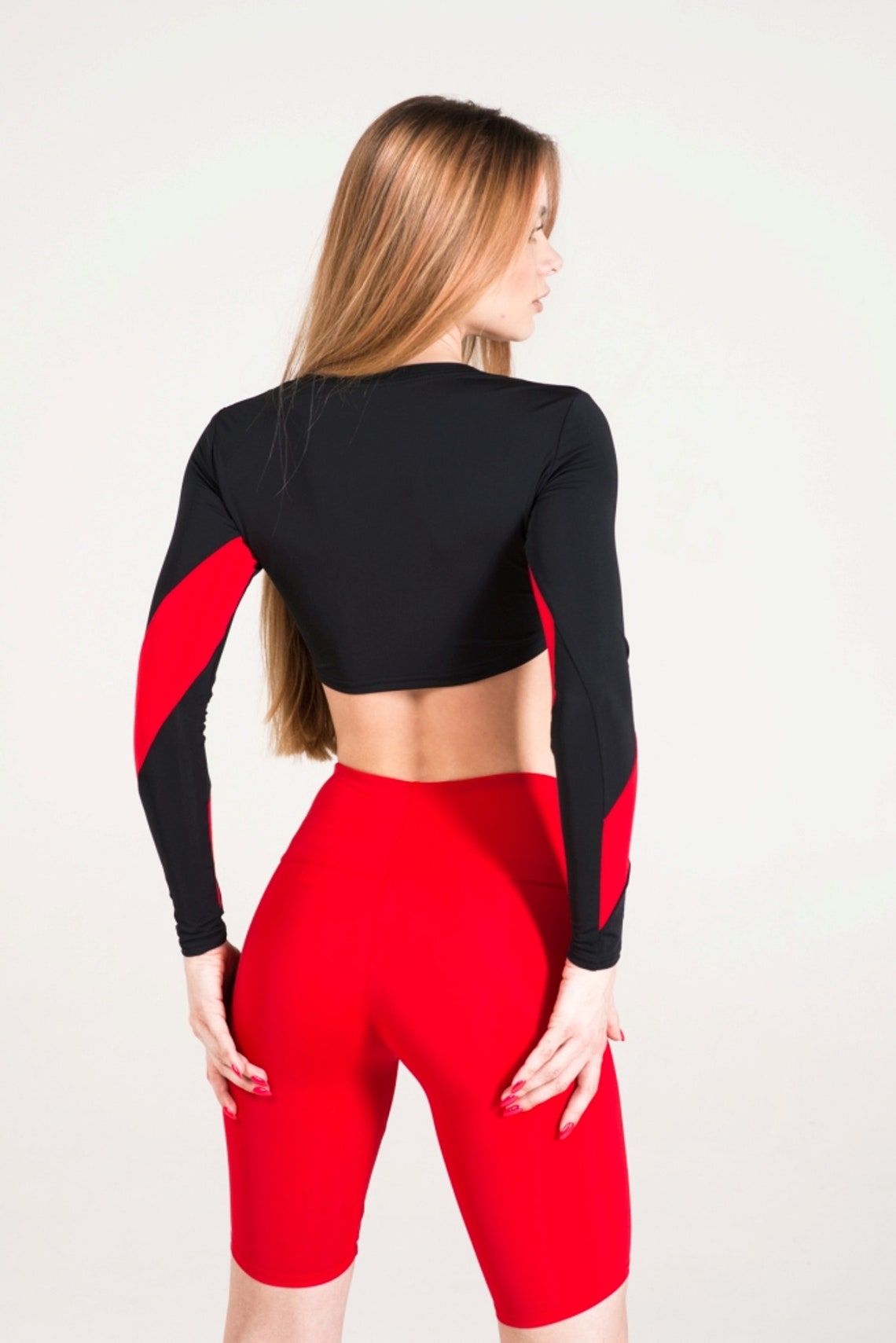 Red Long Shorts/Red Bike Shorts/Red Shorts/Sports Shorts/Yoga Etsy