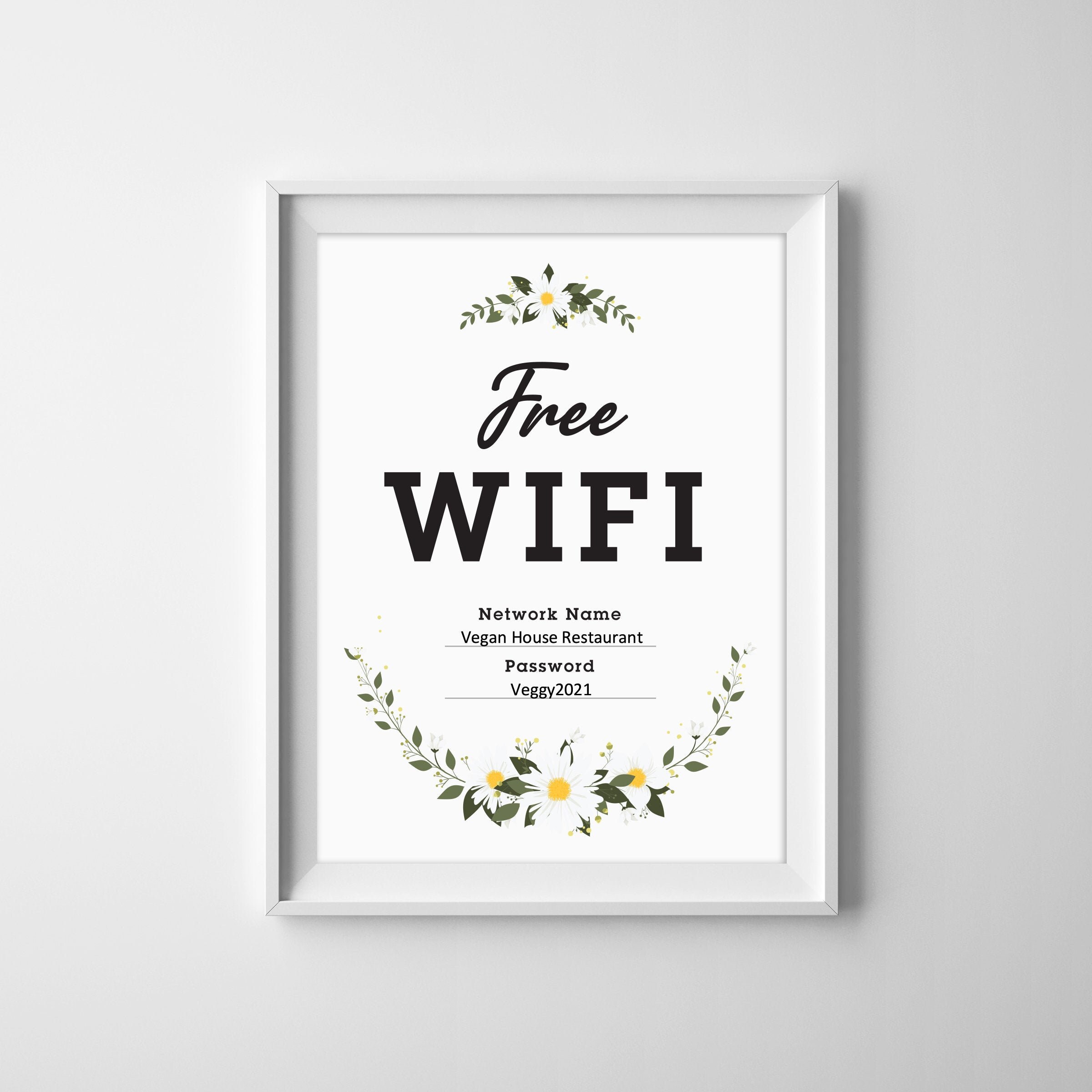 Printable Wifi Sign Editable Wifi Sign Guest Room Wall Art | Etsy