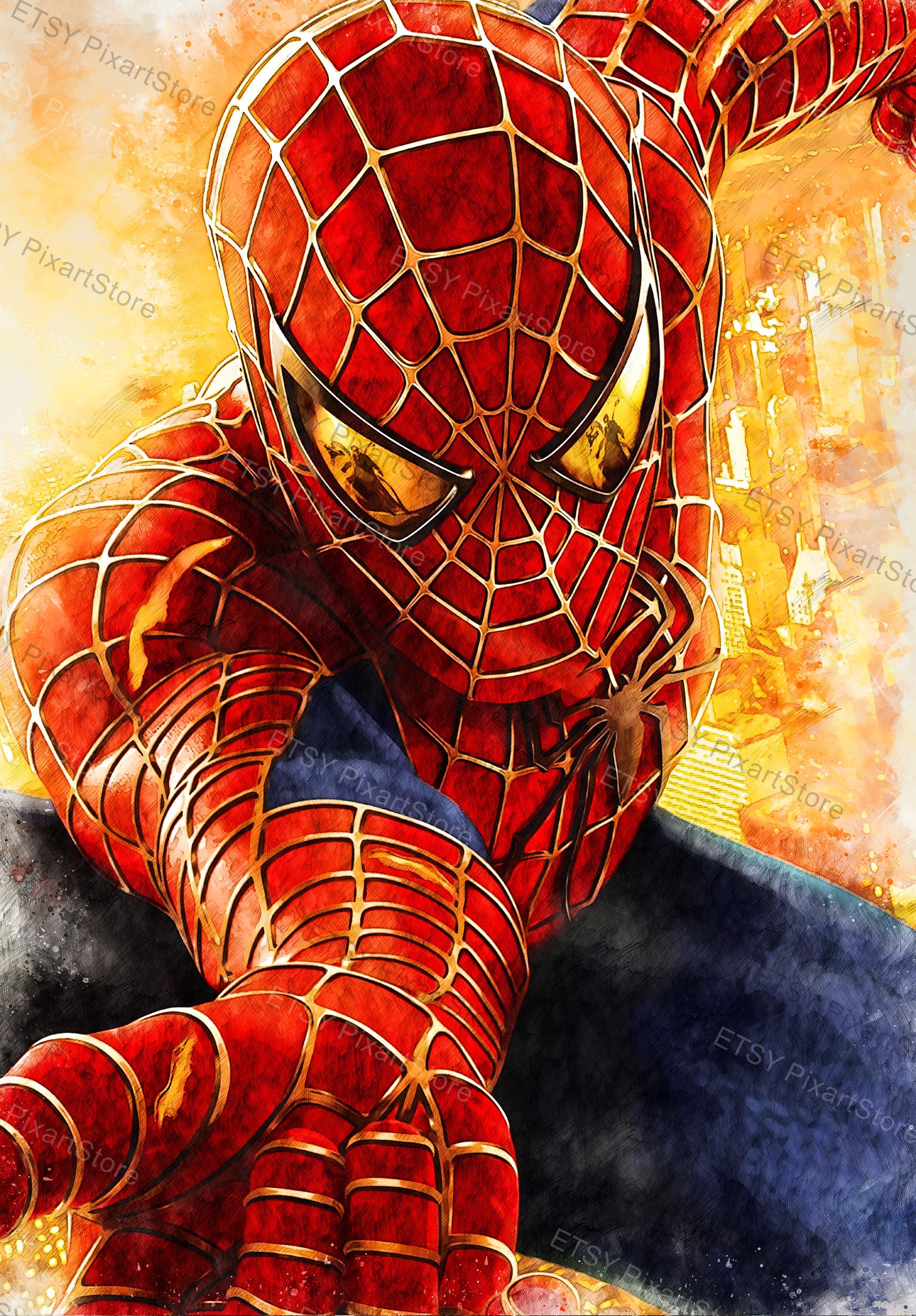 Spider-Man Portrait Spider Man digital art Spider-Man | Etsy