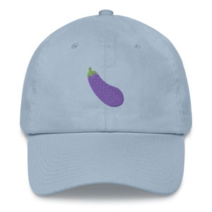Embroidered Eggplant Emoji Hat, Eggplant Dad Hat, Eggplant Baseball Hat