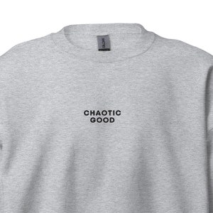 Embroidered Chaotic Good Sweatshirt, DnD Sweatshirt, RPG Sweatshirt, Dungeons and Dragons Gift, RPG Gift, Chaotic Good Alignment
