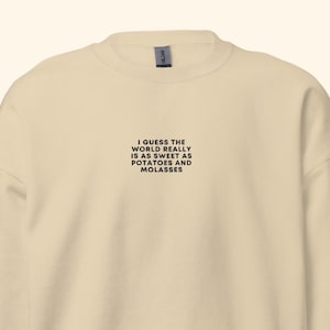 Embroidered Potatoes and Molasses Sweatshirt, Halloween Sweatshirt, Over The Garden Wall Gift, Tome of the Unknown, Over The Garden Wall