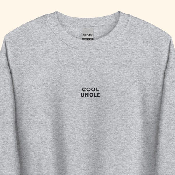 Besticktes Cool Onkel Sweatshirt, Cooler Onkel Geschenk, Neuer Onkel Rundhalsausschnitt, Cooler Onkel, Onkel Geschenk, Neuer Onkel Geschenk, lustiges Onkel Geschenk, Neuer Onkel