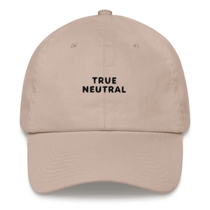 Embroidered True Neutral Hat, DnD Hat, RPG Hat, Dungeons and Dragons Gift, RPG Gift, True Neutral Alignment