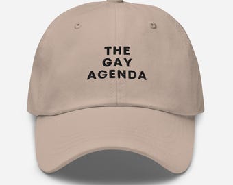 Embroidered Queer Hat, The Gay Agenda, LGBTQ+ Hat, Activist Quote Hat, Leftist Hat, Activism Hat, Gay Hat, Queer Hat, Gay Rights, Gay Wrongs