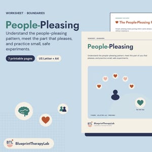 People-Pleasing Worksheet, Fawn Response, Parts Work Therapy Tool (PDF Printable)