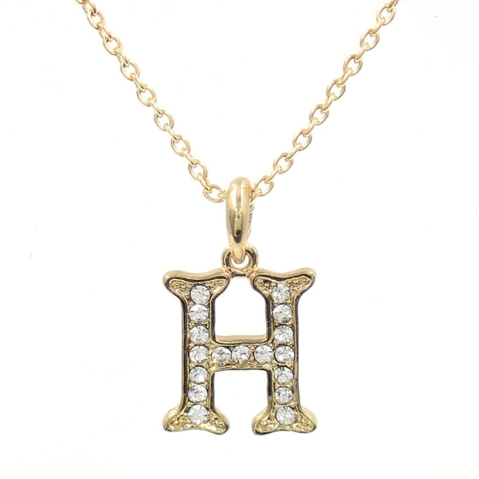 Letter H Pendant Necklace in Golden Tone. Initial Jewelry. Etsy Italia