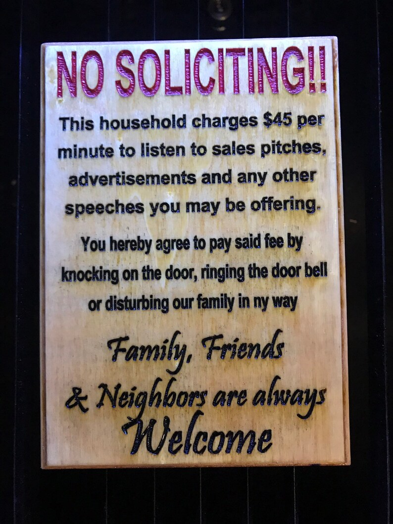 No Soliciting Sign Funny Sign Front Door Decor Do Not | Etsy