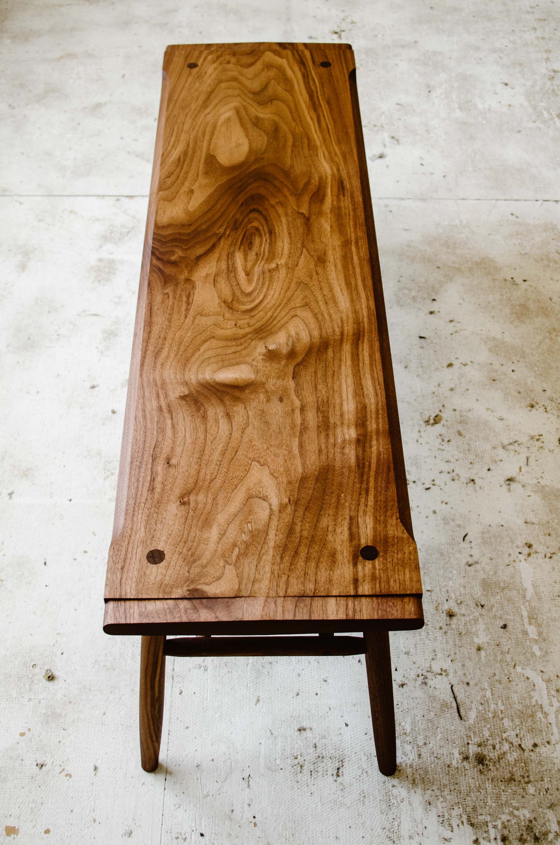 Banco de madera maciza / Banco de entrada de nogal macizo / | Etsy