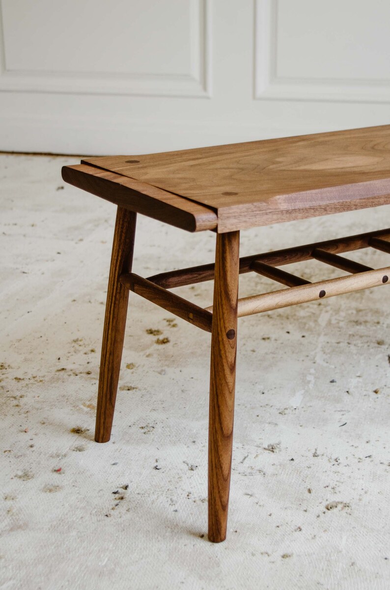 Solid Walnut Entryway Bench Solid Wood Bench Bedroom Bench Yuma Bench Lundy Furniture