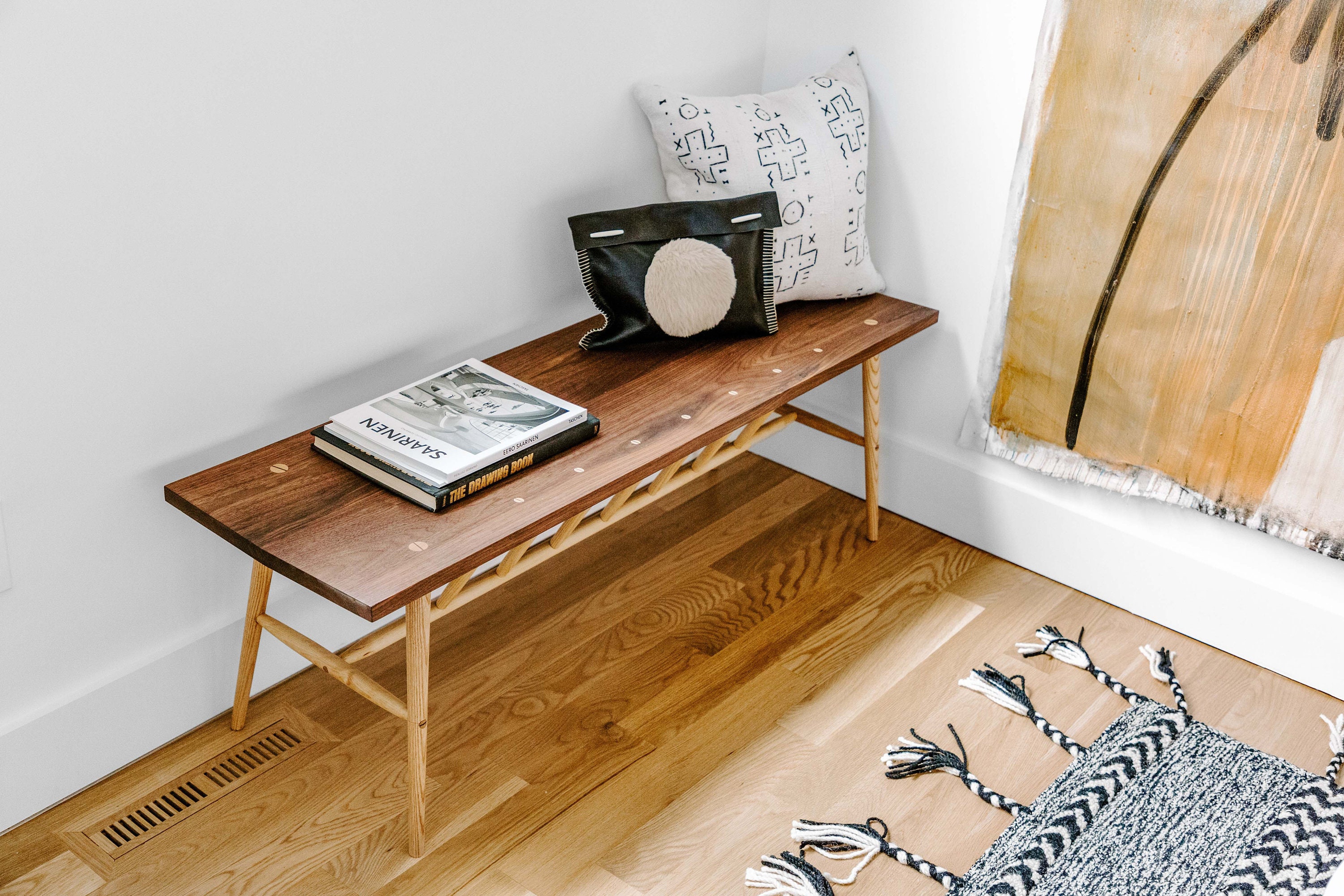 Solid Walnut Entryway Bench Solid Wood Bench Bedroom Bench Yuma Bench Lundy Furniture