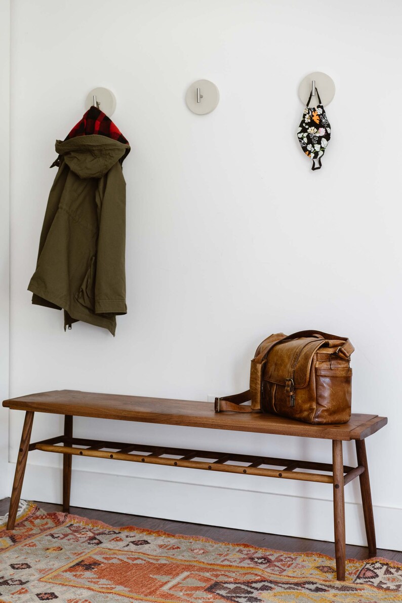 Solid Walnut Entryway Bench Solid Wood Bench Bedroom Bench Yuma Bench Lundy Furniture
