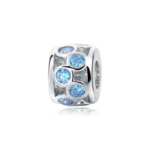PANDACHARMS Light Blue Harmony Charm 925 Silver fits Pandora Moments